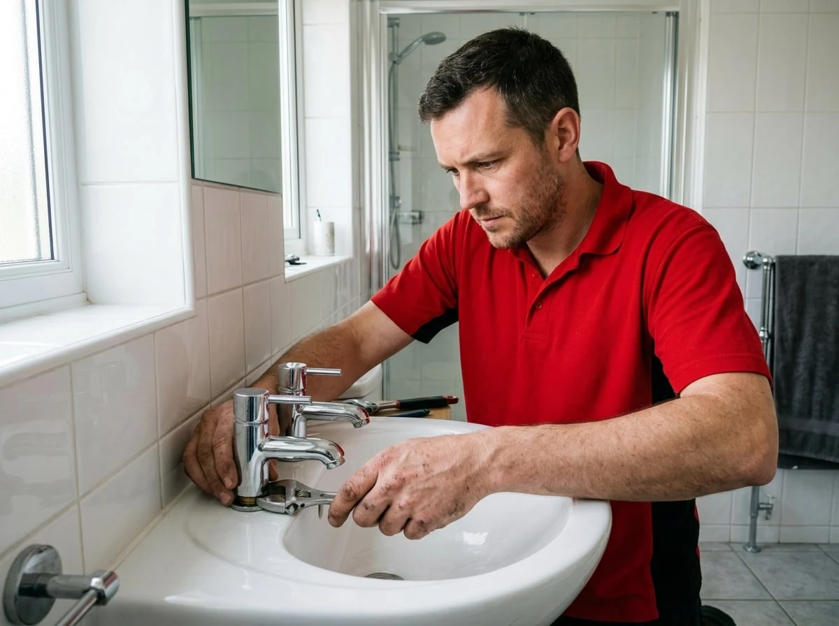 Battersea Plumbers 247 engineer fitting a new bathroom in Battersea